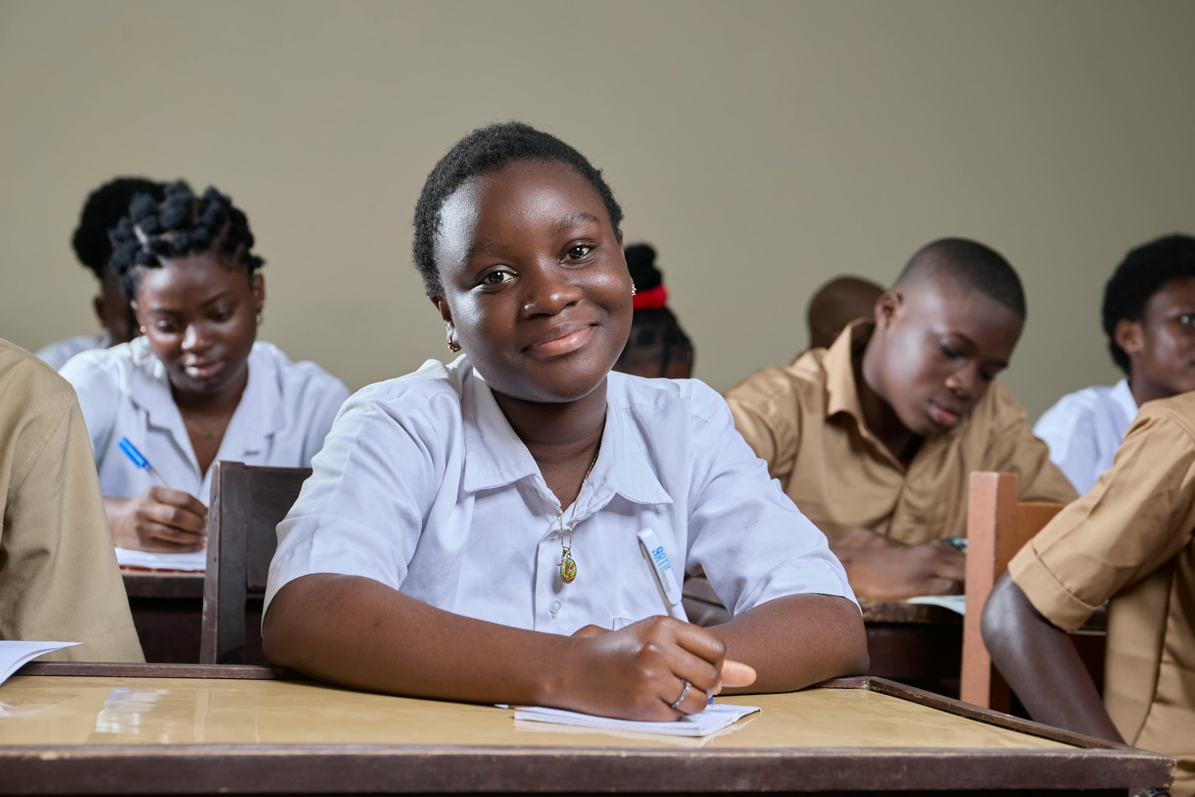 Student in a Ghanaian classroom